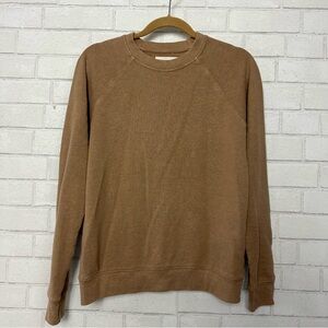 Proof Collective Hemp Organic Cotton Relaxed Crewneck sweatshirt XS Camel  New